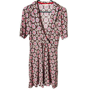 Boden Dress Women's 8 Fixed Wrap Opulent Daisy Jersey Knit Hippie Boho Career